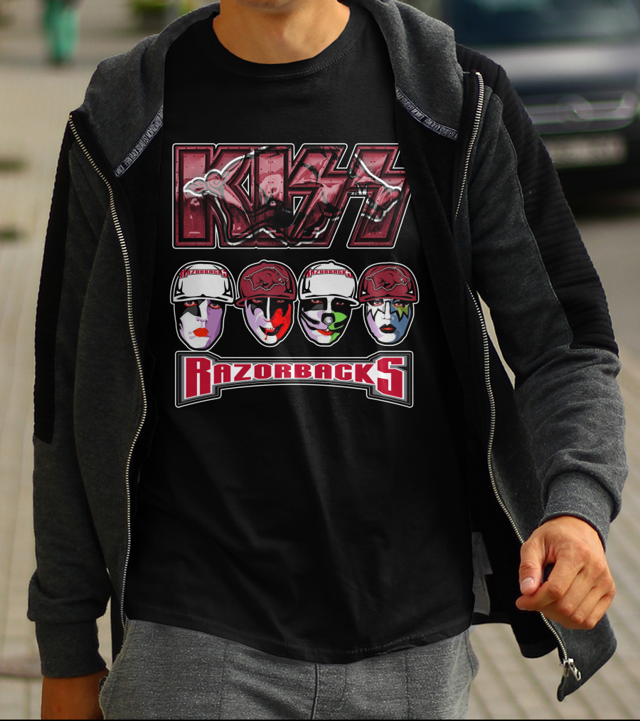 Kiss Arkansas Razorbacks Face Paint T-Shirt