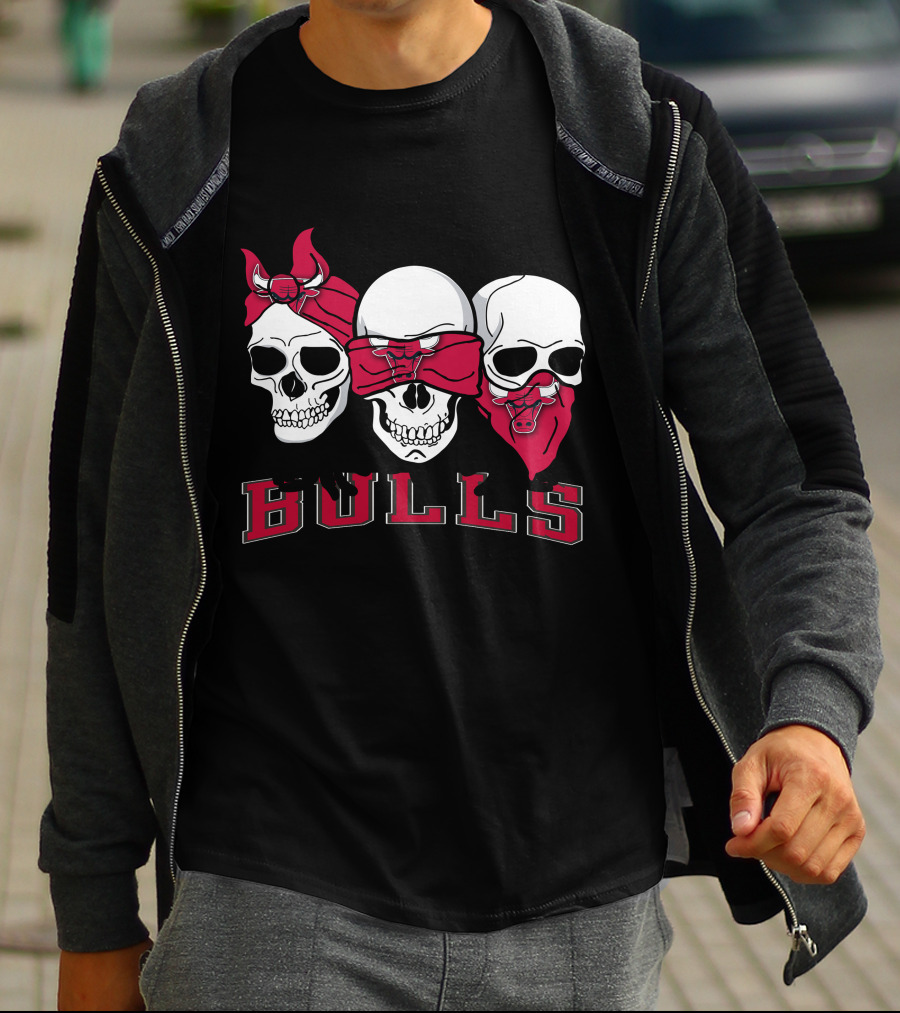 3 Skull Bulls Bandana Trio T-Shirt
