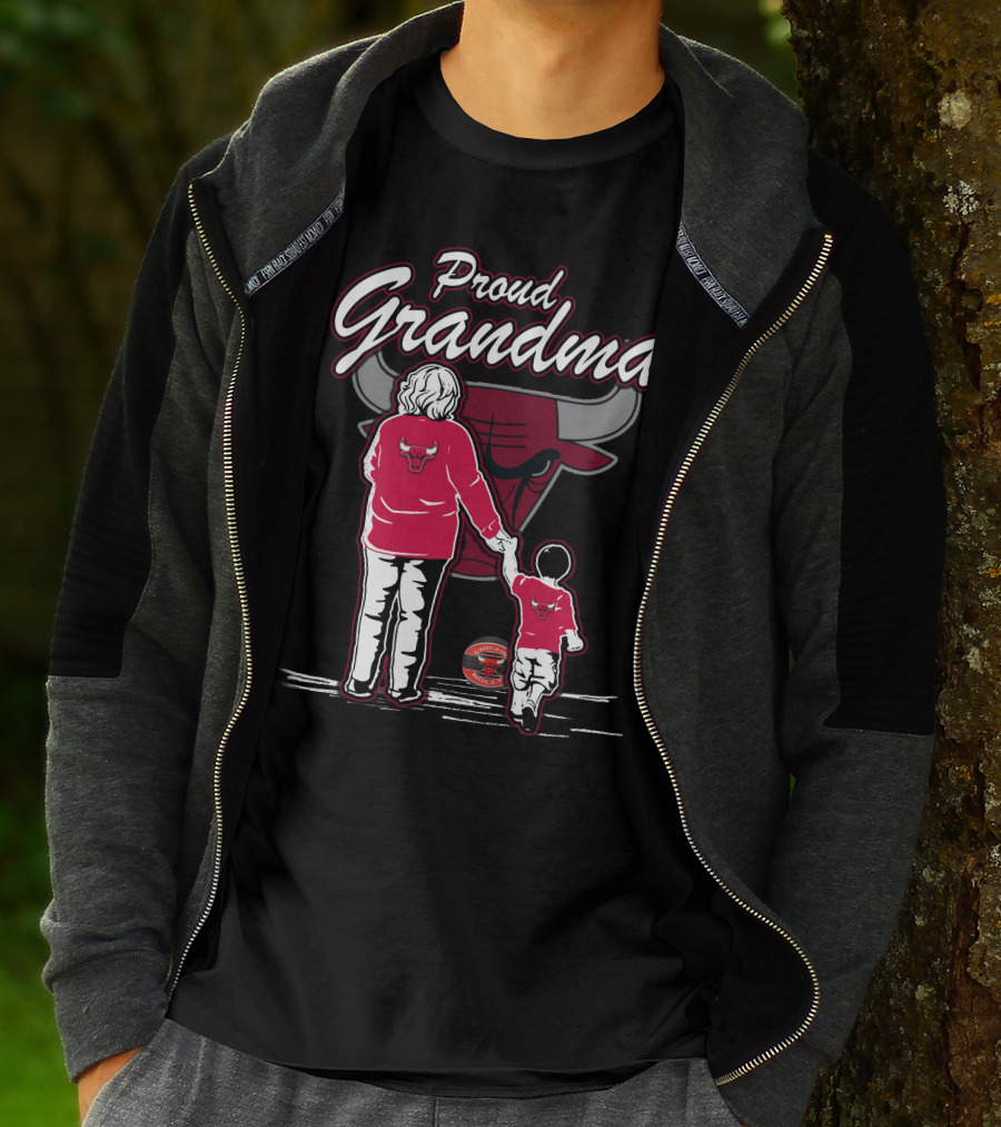 Proud Grandma Chicago Bulls Mom And Child Bulls T-Shirt