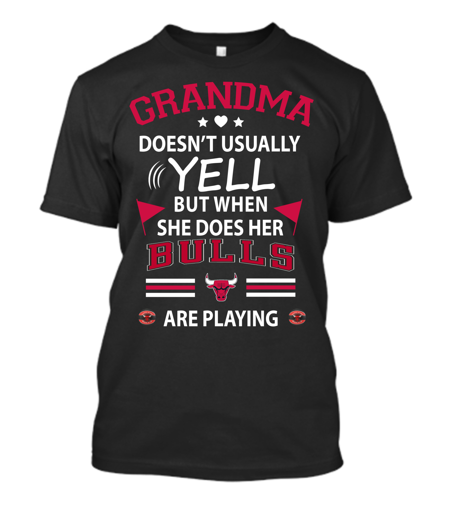 GRANDMA Doesn't Usually YELL But When She Does Her BULLS Are Playing T-Shirt