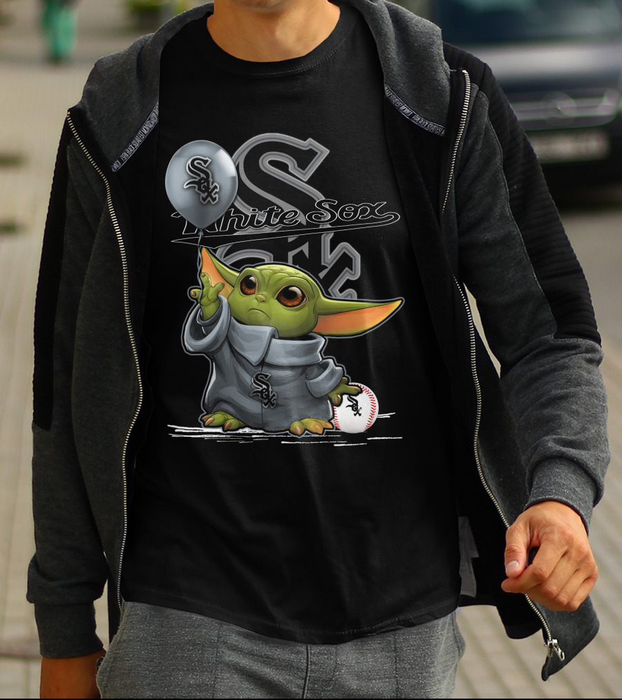 Yoda Chicago White Sox Balloon Baseball T-Shirt