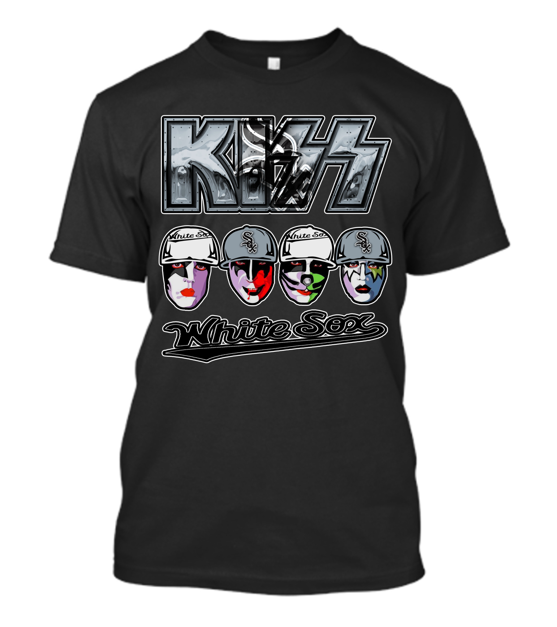 KISS Chicago White Sox Makeup Baseball Crossover T-Shirt