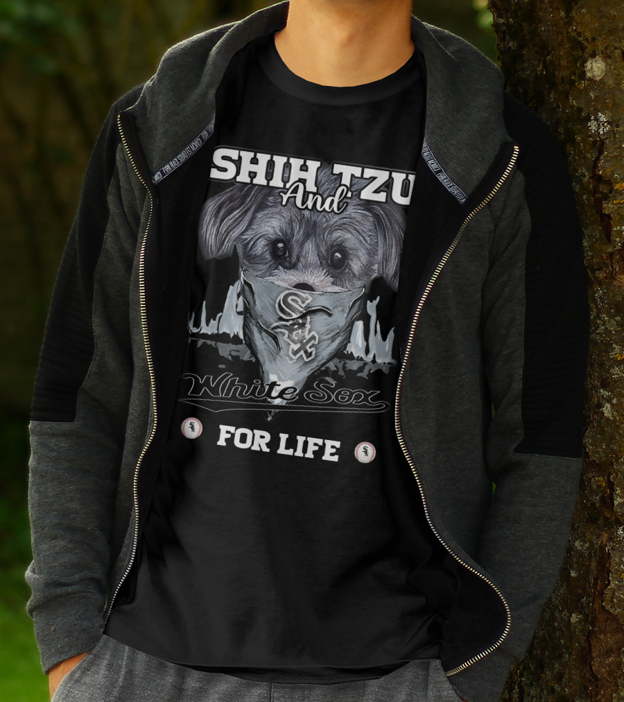 Shih Tzu And Chicago White Sox For Life Baseball T-Shirt