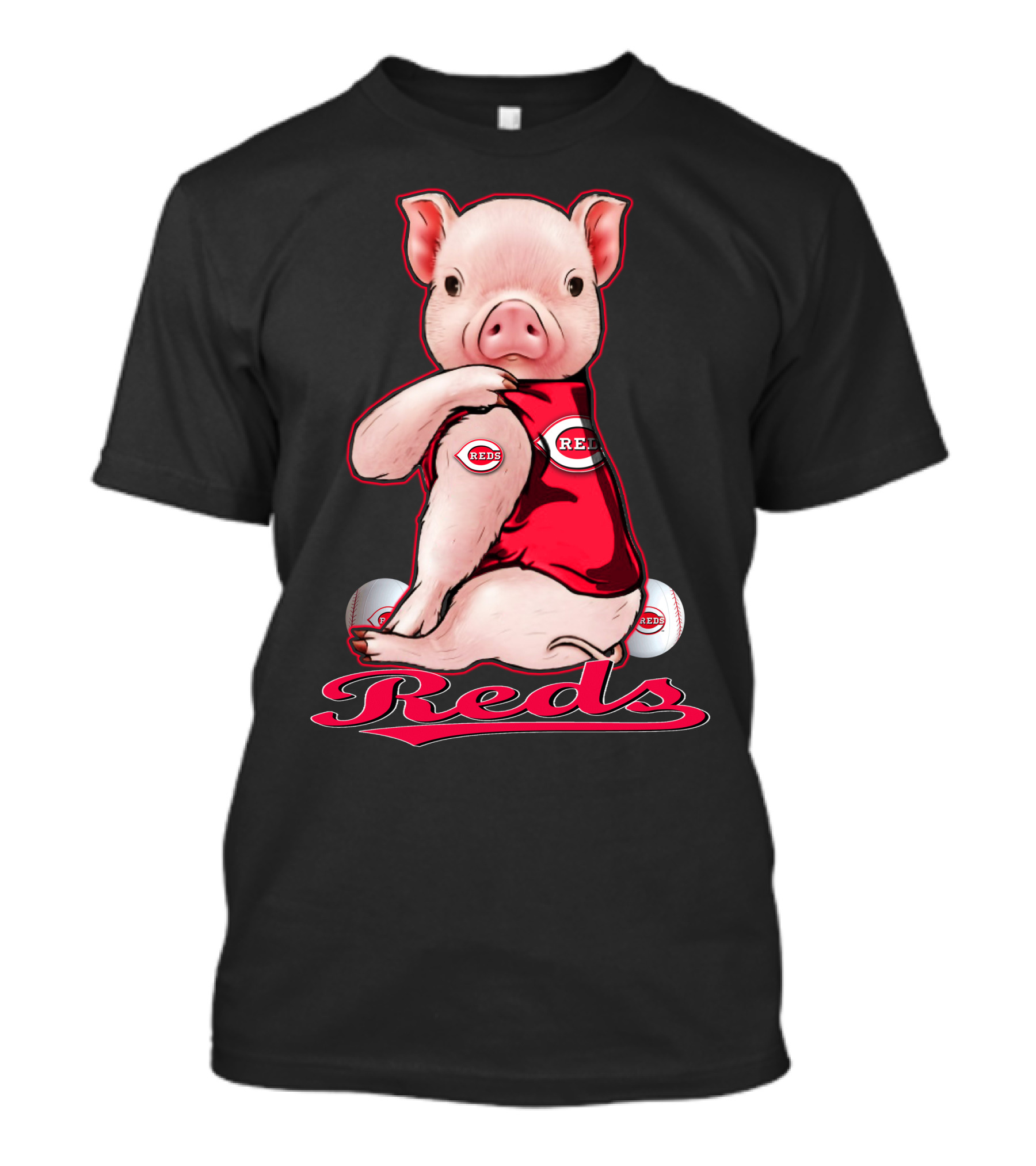 Cincinnati Reds Pig Baseball T-Shirt