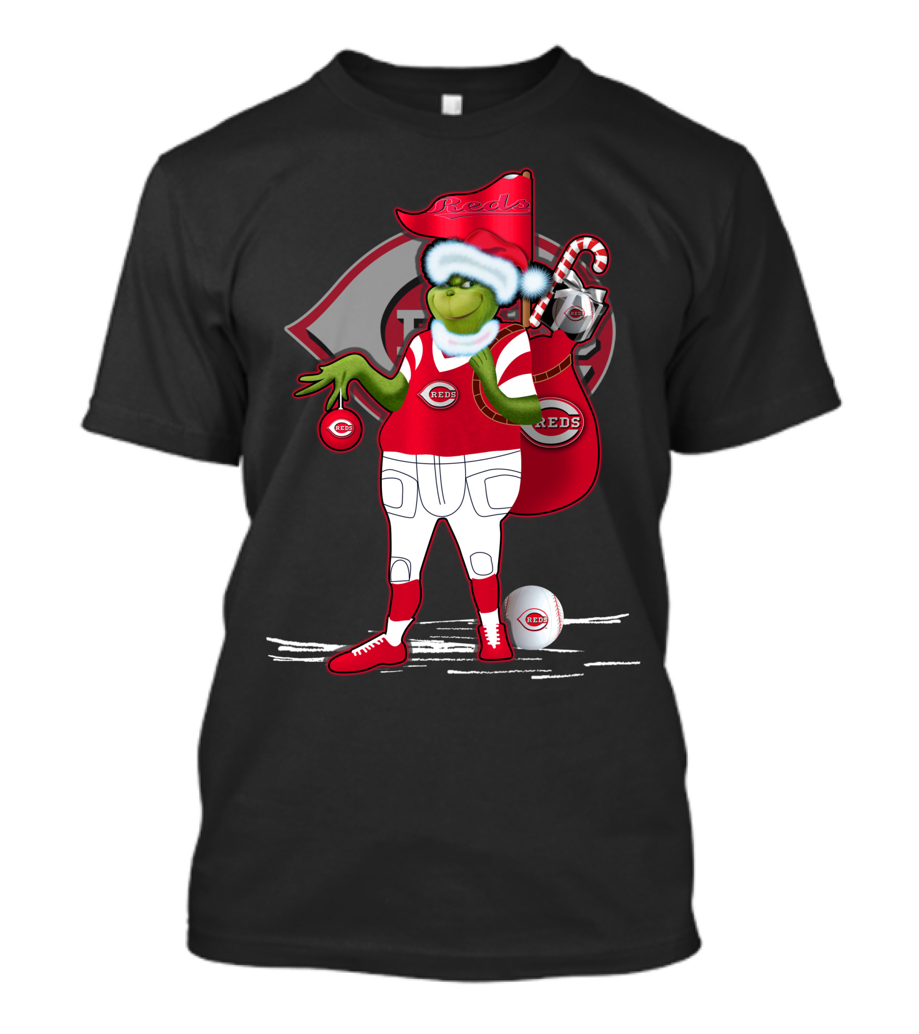 Grinchxmas Cincinnati Reds Holiday Baseball Character T-Shirt