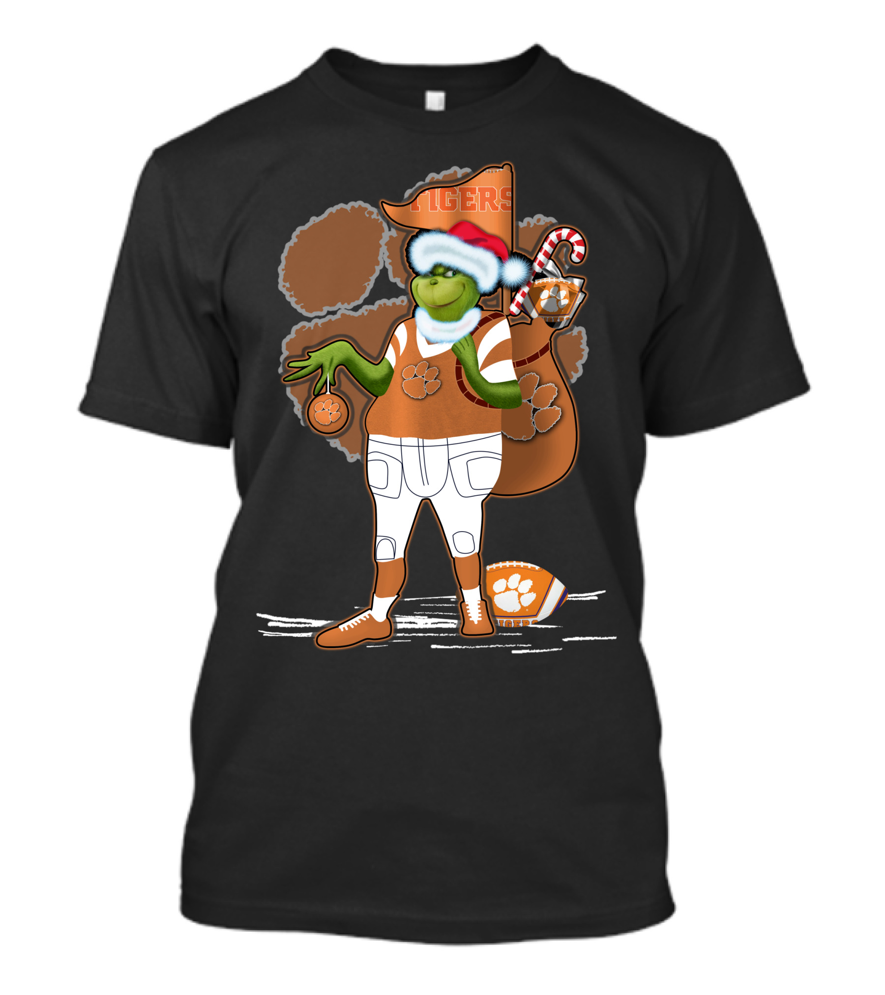 Grinchxmas Clemson Tigers Holiday Spirit Football Fandom T-Shirt