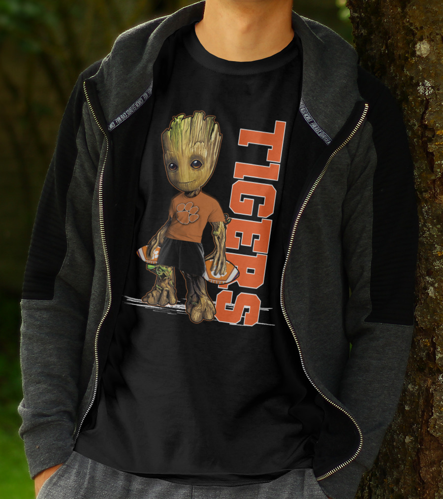 Groot Clemson Tigers Football Fan Marvel Groot And Clemson University Sports Fan Gear T-Shirt