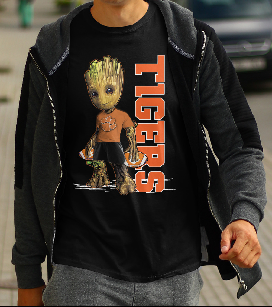 Groot Clemson Tigers Football Fan Marvel Groot And Clemson University Sports Fan Gear T-Shirt