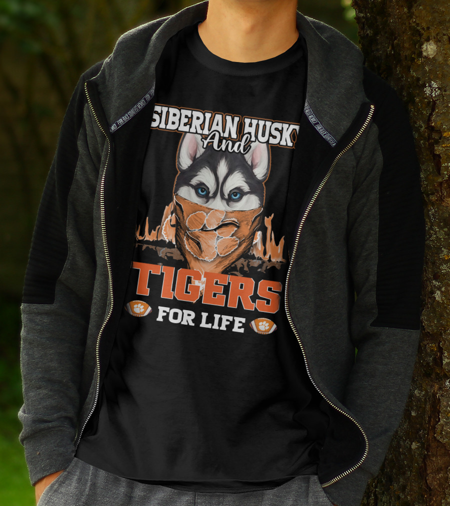 Siberian Husky And Tigers For Life T-Shirt