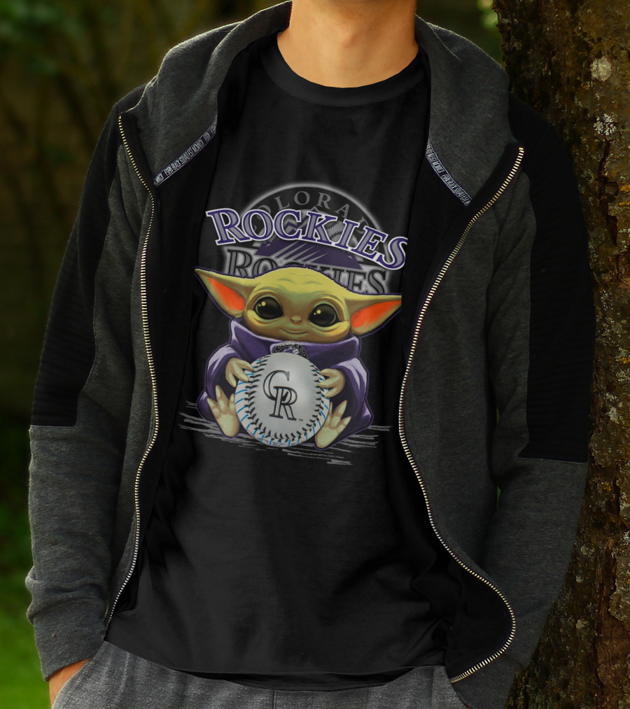 Colorado Rockies Yoda With Baseball T-Shirt