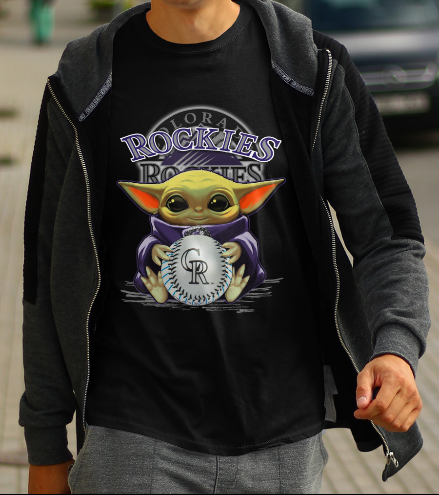 Colorado Rockies Yoda With Baseball T-Shirt