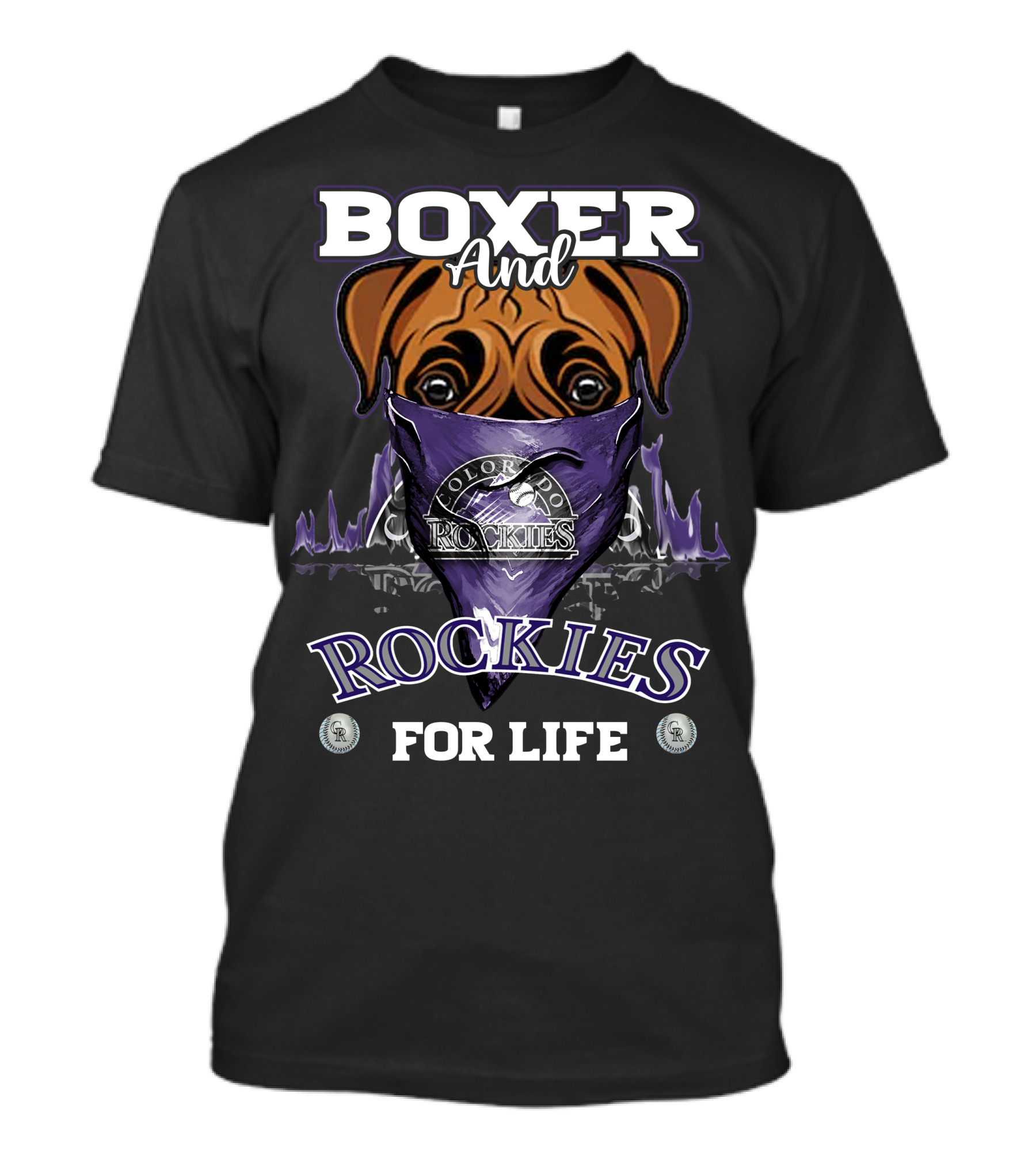 Boxer And Colorado Rockies For Life T-Shirt