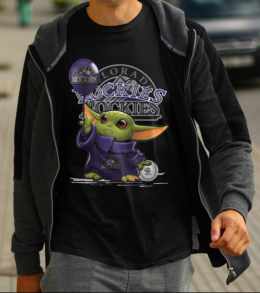 Yoda Colorado Rockies MLB Baseball T-Shirt