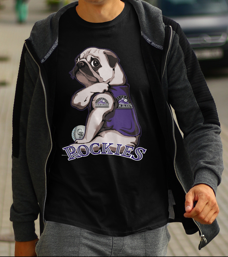 Pug Colorado Rockies CR Baseball Rockies T-Shirt