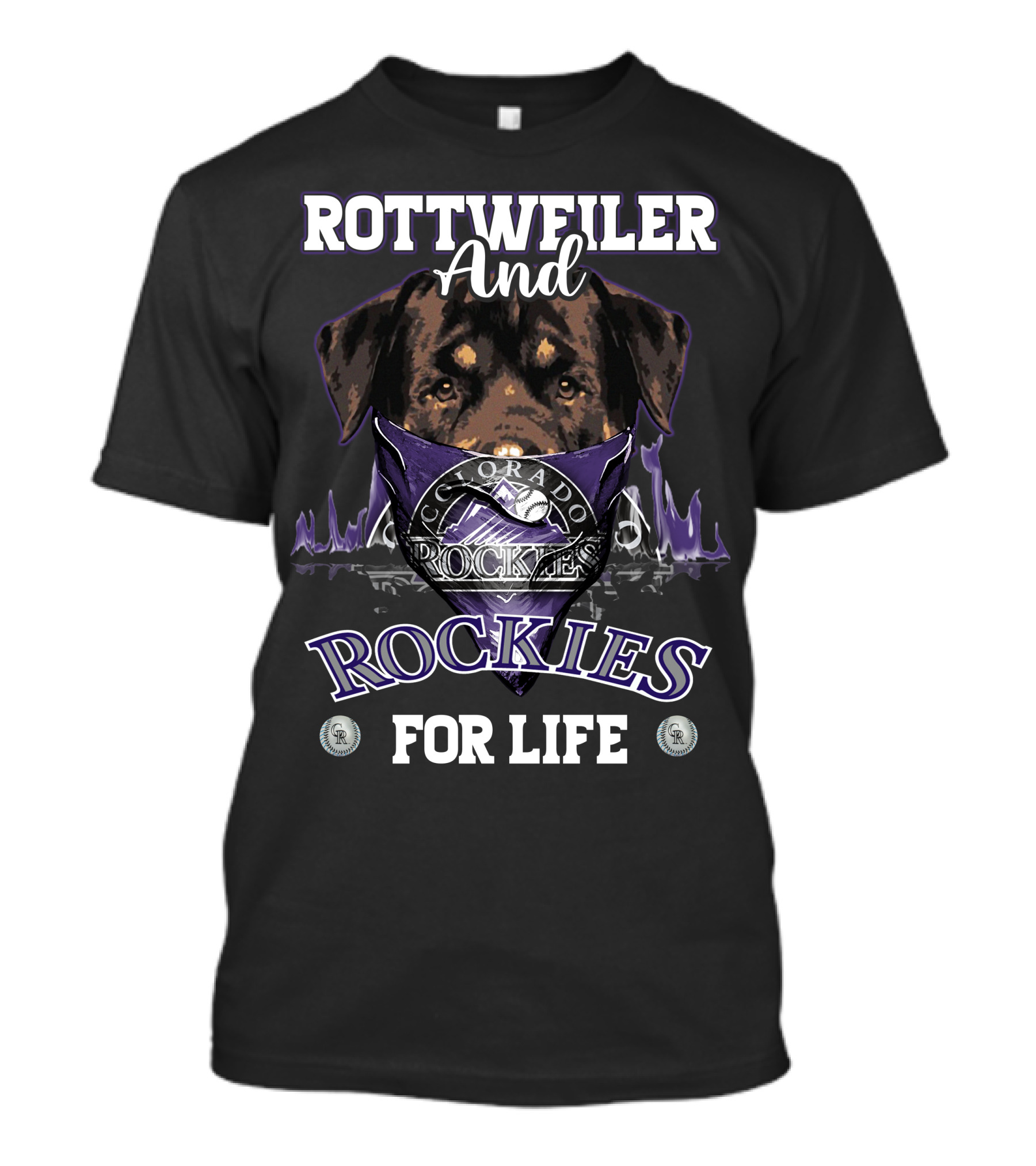 Rottweiler And Colorado Rockies For Life T-Shirt