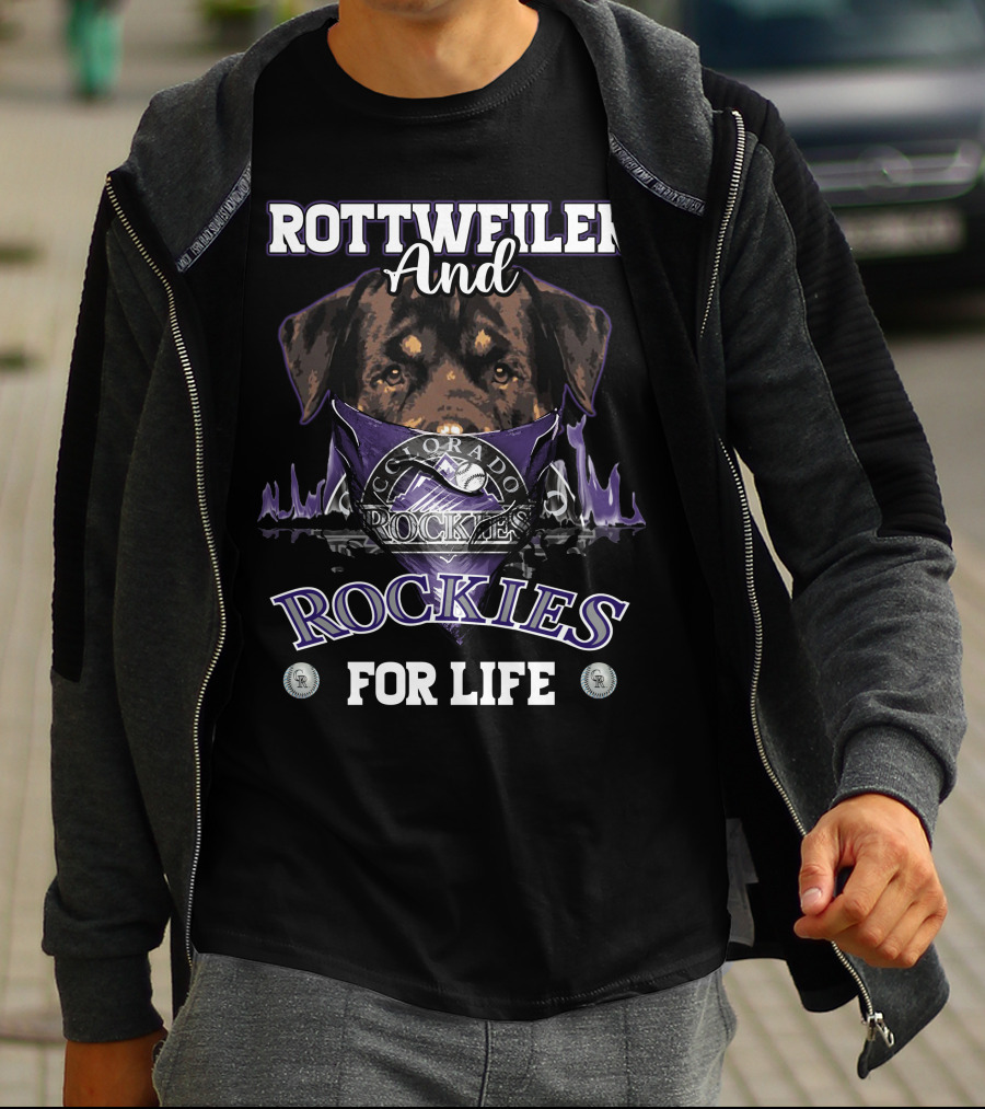 Rottweiler And Colorado Rockies For Life T-Shirt
