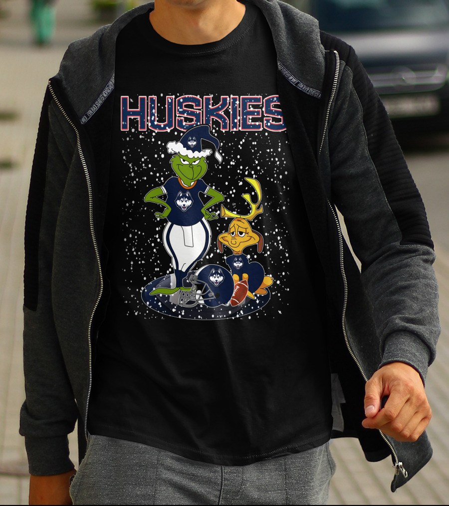 Grinchxmas Huskies Connecticut Snowy Sports T-Shirt