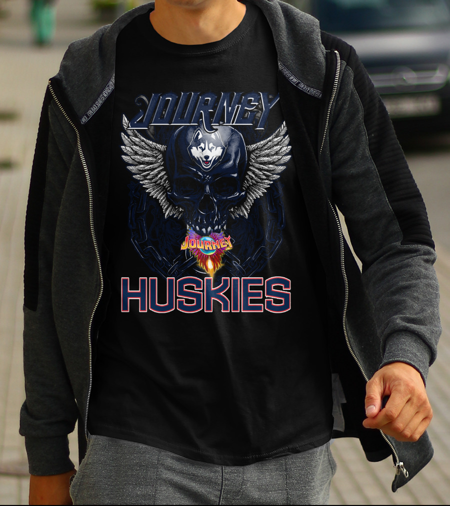 Journey Huskies Skull Wings T-Shirt