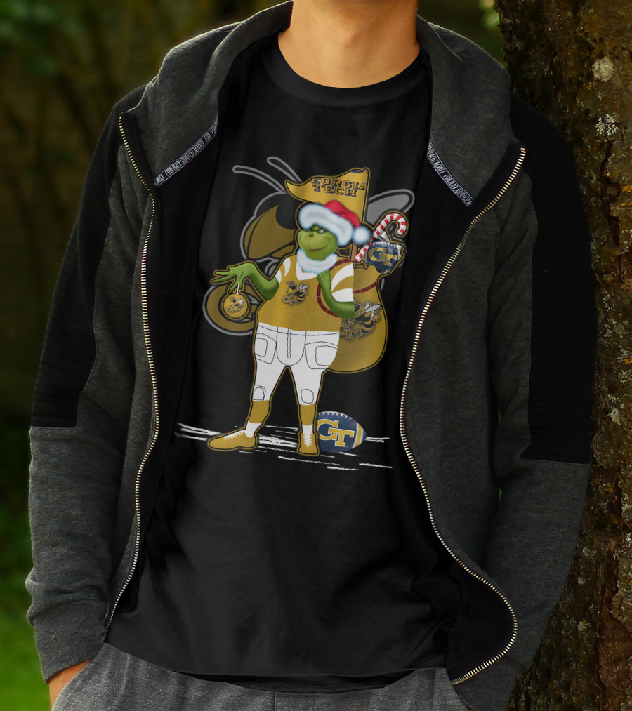 Grinchxmas Georgia Tech Yellow Jackets Holiday Cheer T-Shirt