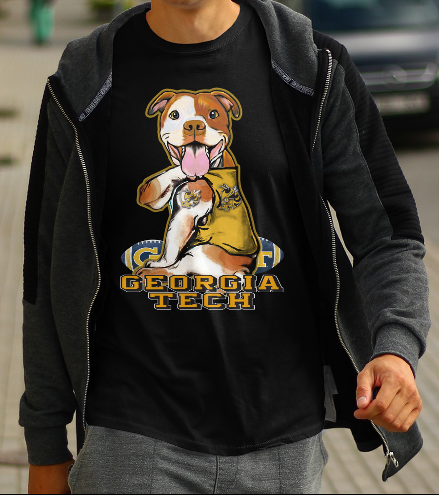 Georgia Tech Yellow Jackets Pitbull With Jacket T-Shirt