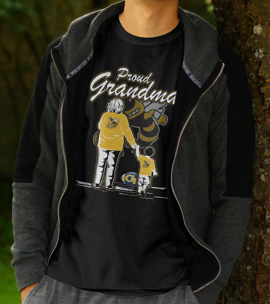 Proud Grandma Georgia Tech Yellow Jackets Buzz Football T-Shirt