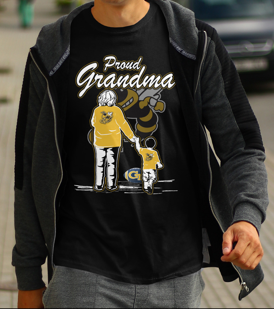 Proud Grandma Georgia Tech Yellow Jackets Buzz Football T-Shirt