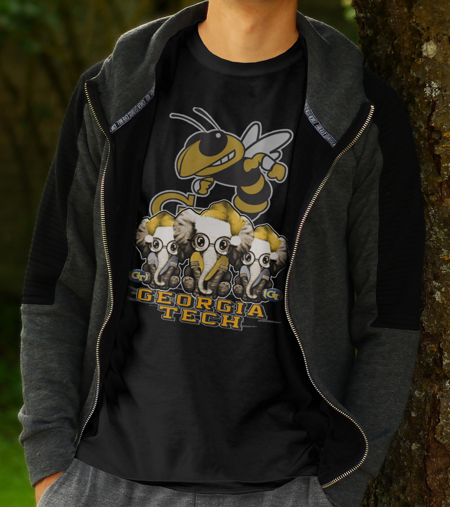 Elephan Christmas Georgia Tech Yellow Jackets T-Shirt