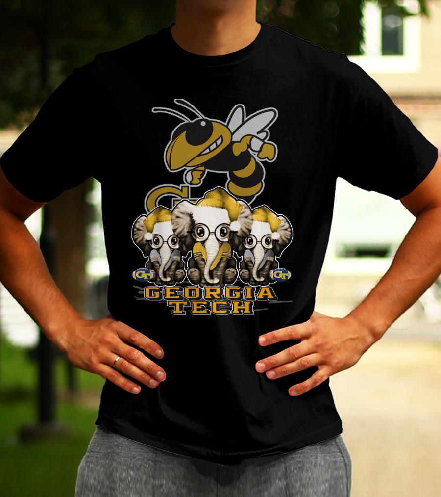 Elephan Christmas Georgia Tech Yellow Jackets T-Shirt