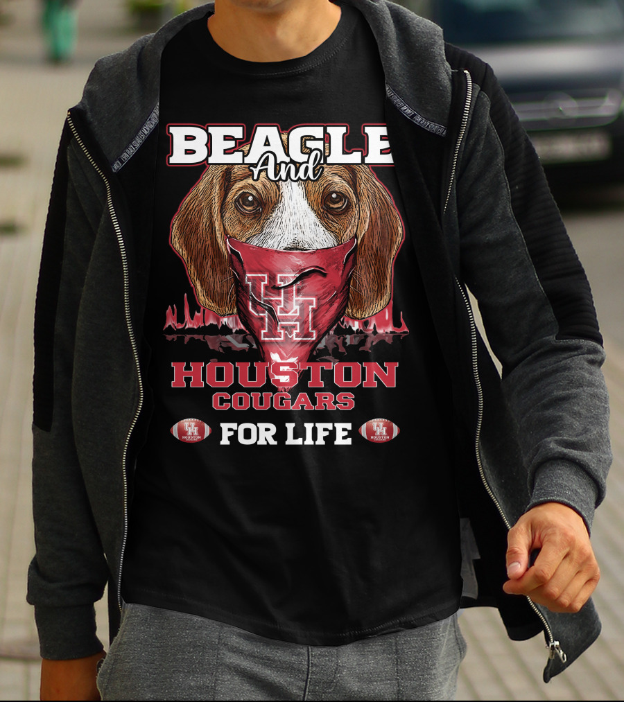 Beagle And Houston Cougars For Life T-Shirt
