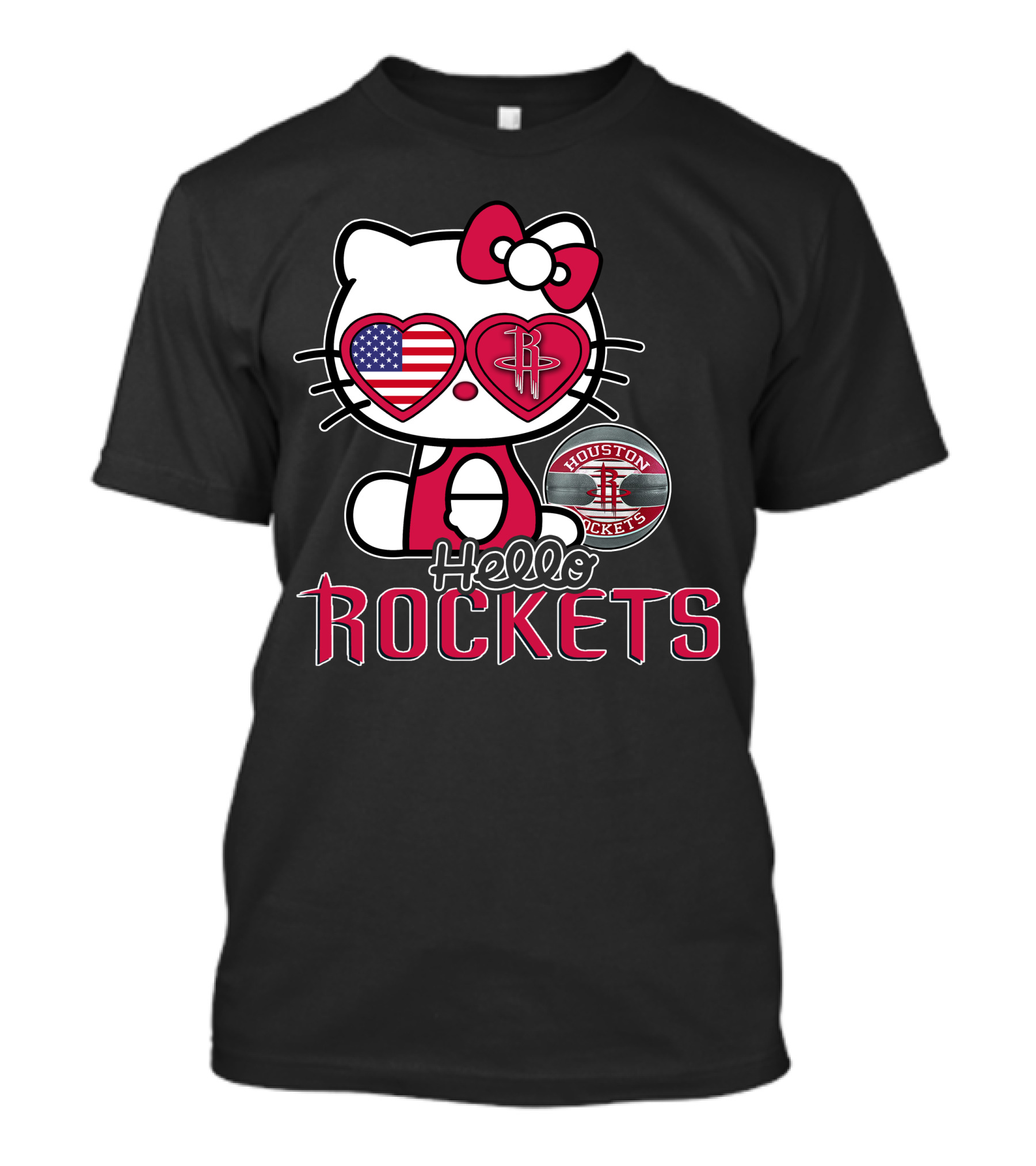 Hello Kitty Houston Rockets American Heart Eyes T-Shirt