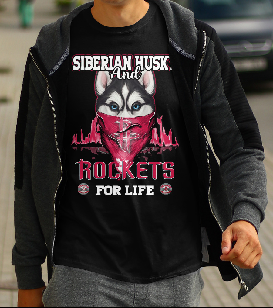 Siberian Husky And Rockets For Life T-Shirt