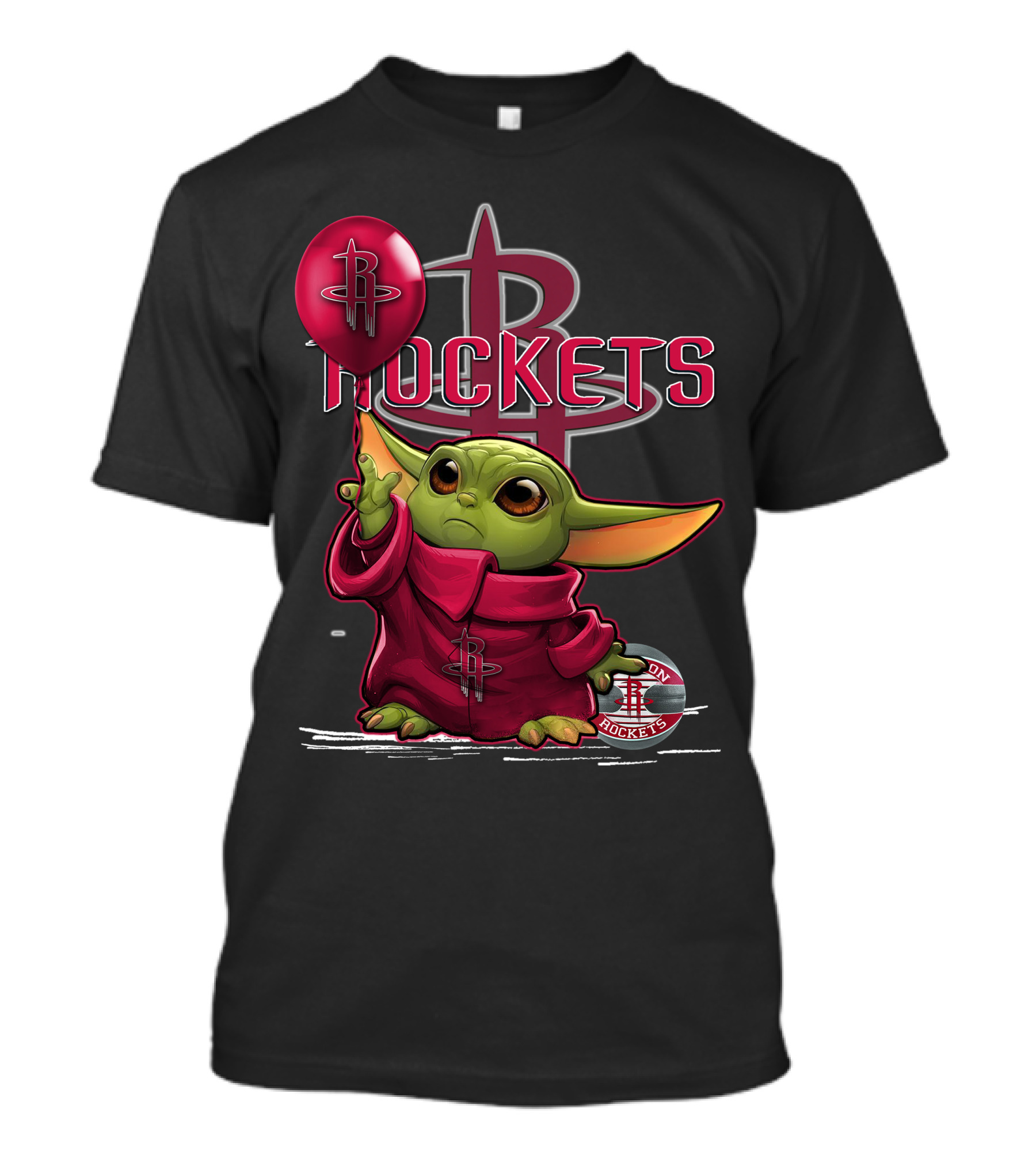 Yoda Houston Rockets Balloon T-Shirt