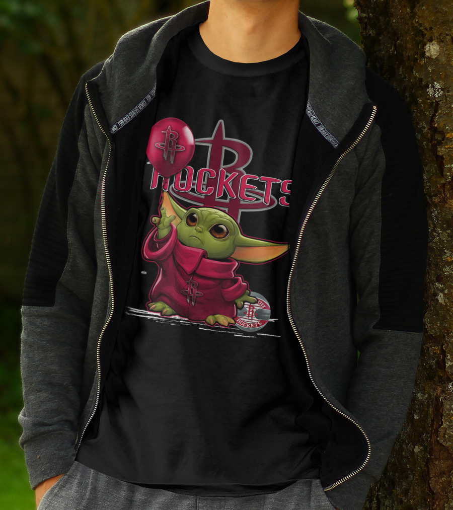 Yoda Houston Rockets Balloon T-Shirt
