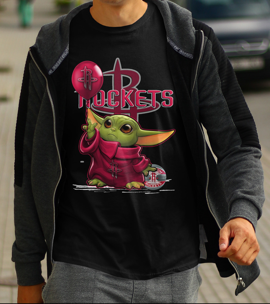 Yoda Houston Rockets Balloon T-Shirt