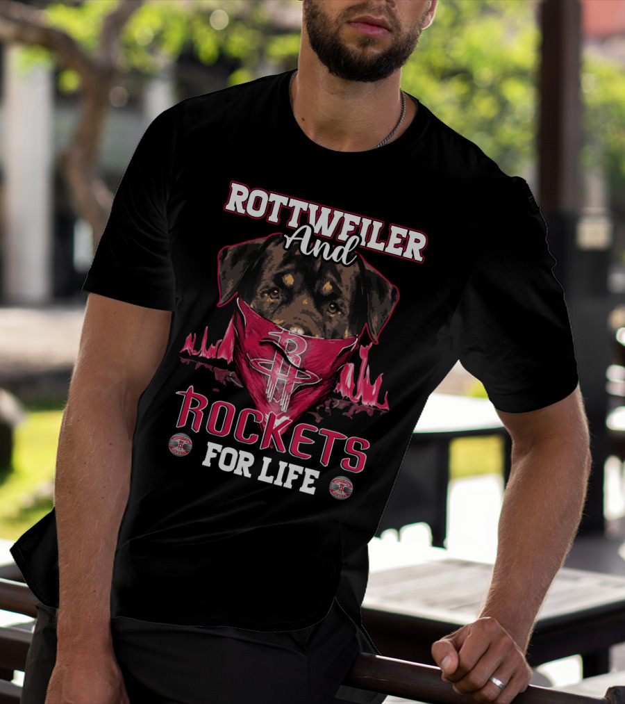 Rottweiler And Rockets For Life Houston T-Shirt