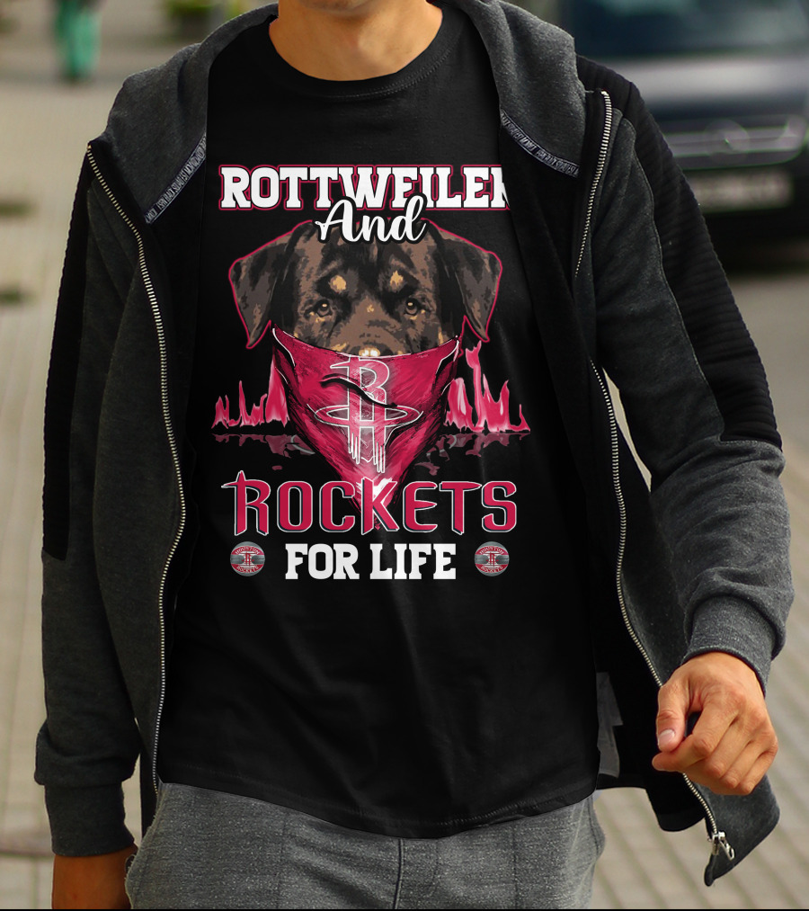 Rottweiler And Rockets For Life Houston T-Shirt