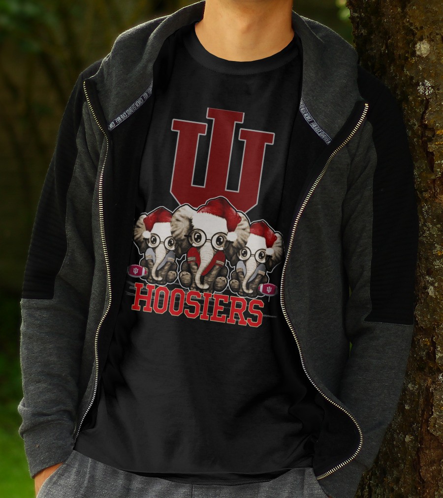 Indiana Hoosiers Santa Elephants Christmas T-Shirt