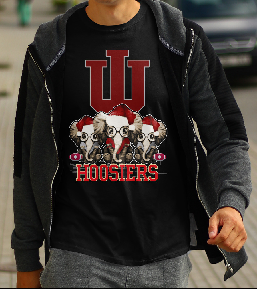 Indiana Hoosiers Santa Elephants Christmas T-Shirt