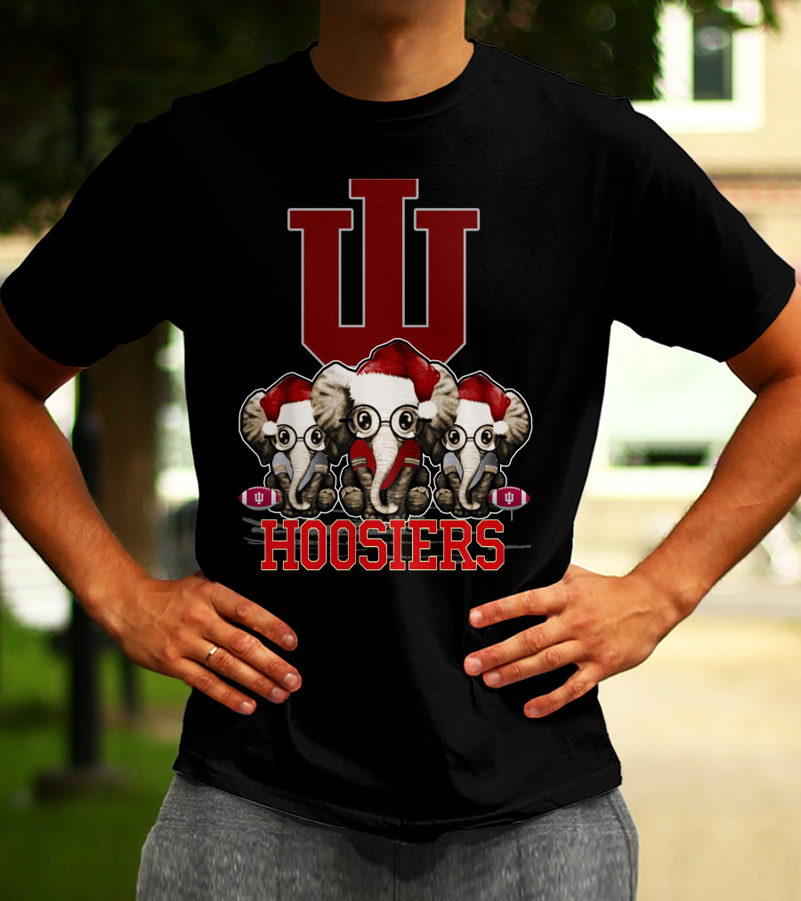 Indiana Hoosiers Santa Elephants Christmas T-Shirt