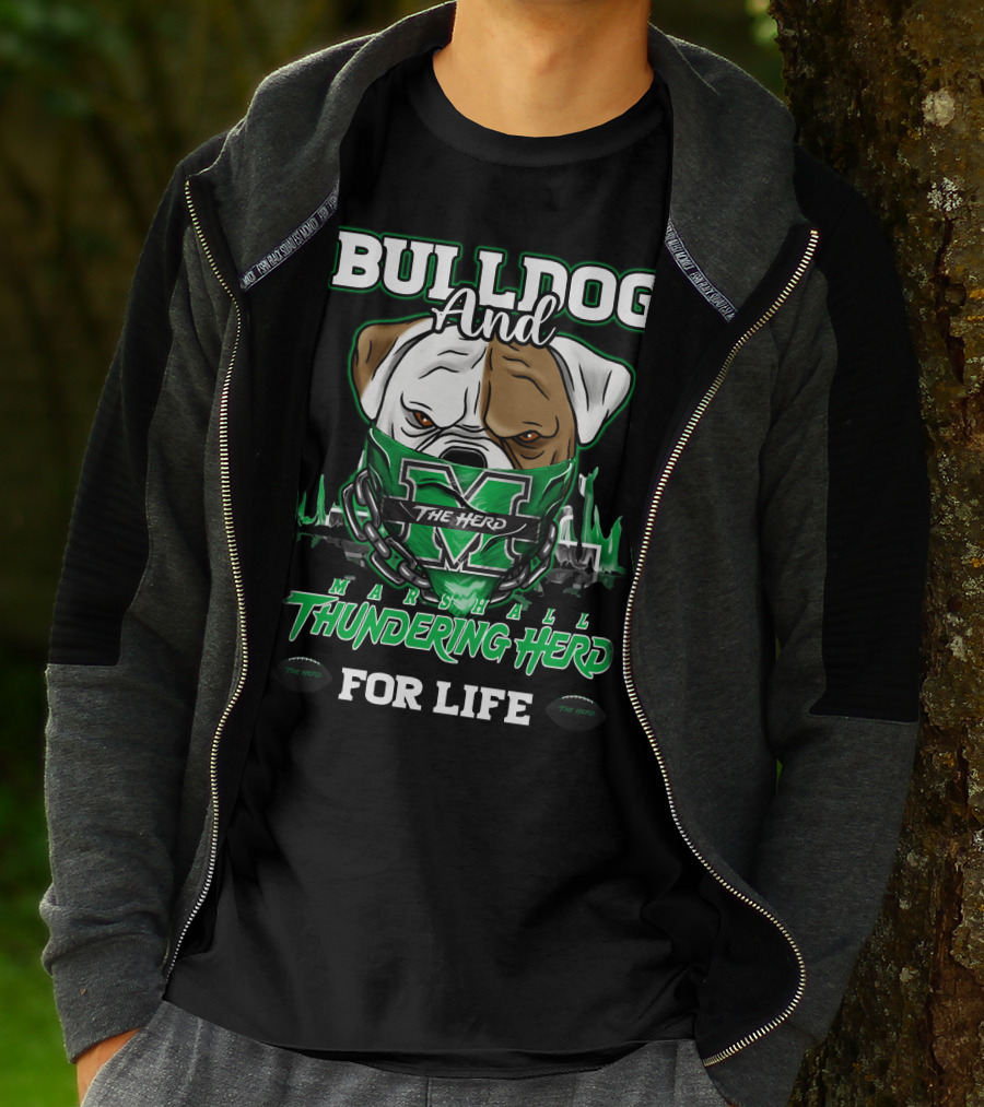 BULLDOG AND MARSHALL THUNDERING HERD THE HERD FOR LIFE T-Shirt