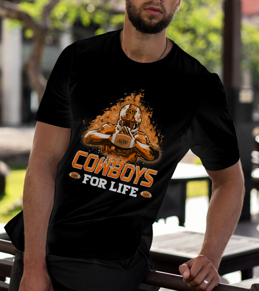 OSU Cowboys For Life Football T-Shirt