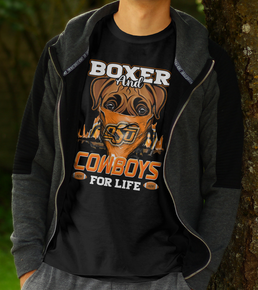 Boxer And Cowboys OSU For Life Oklahoma State T-Shirt
