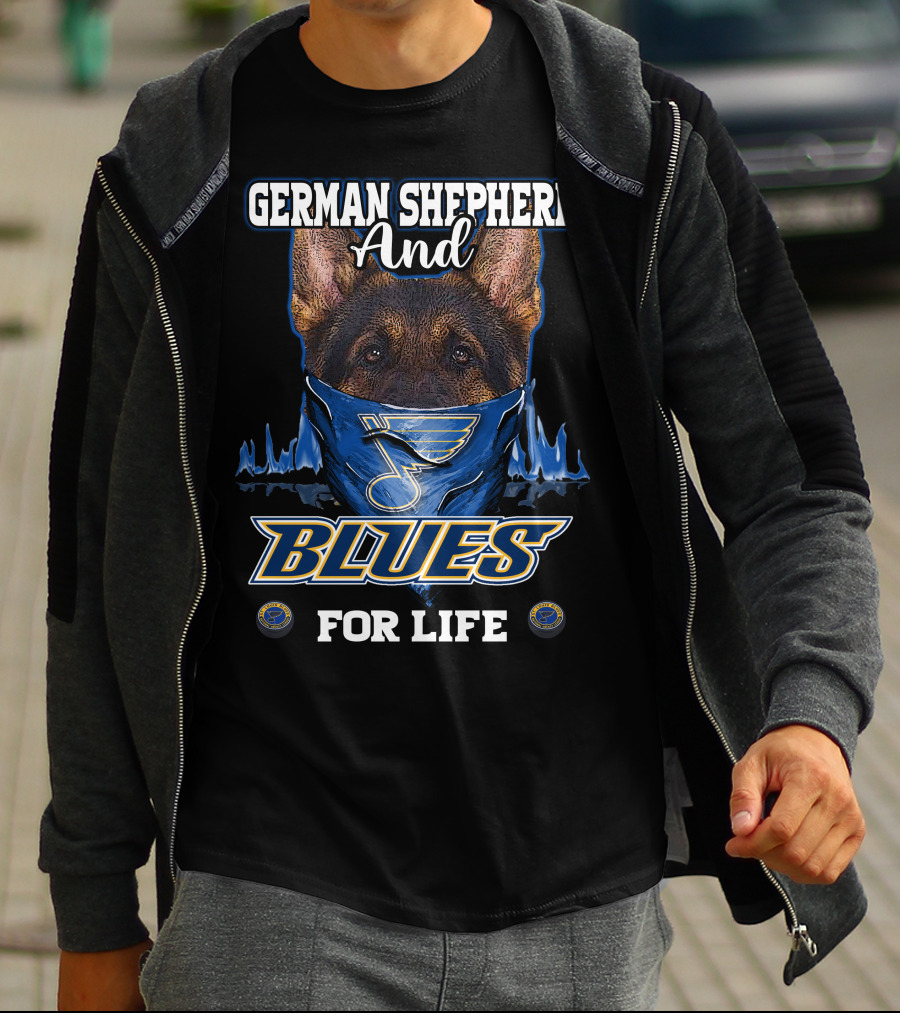 German Shepherd And Blues For Life T-Shirt