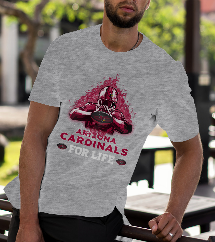 Arizona Cardinals For Life Football Helmet Emblem T-Shirt