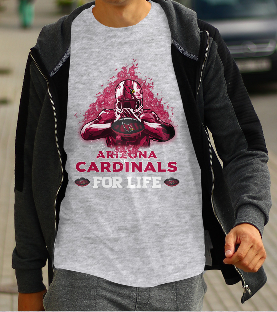 Arizona Cardinals For Life Football Helmet Emblem T-Shirt