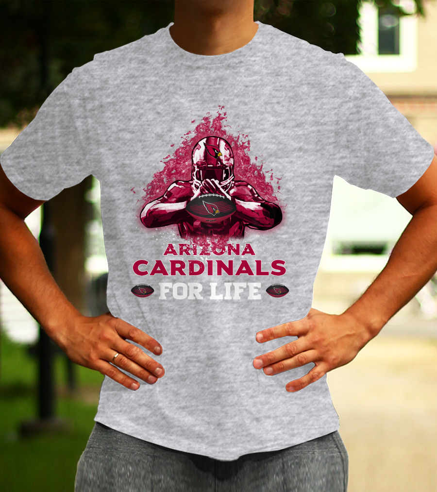 Arizona Cardinals For Life Football Helmet Emblem T-Shirt