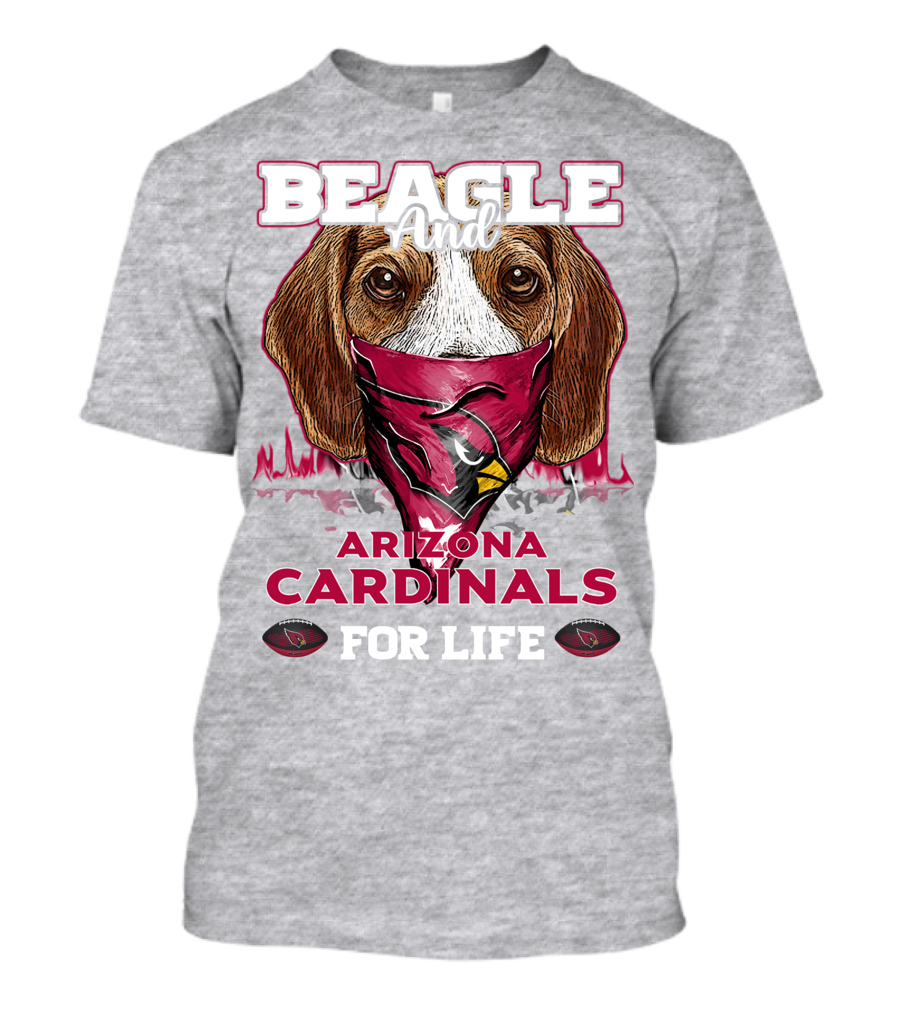 Beagle And Arizona Cardinals For Life T-Shirt