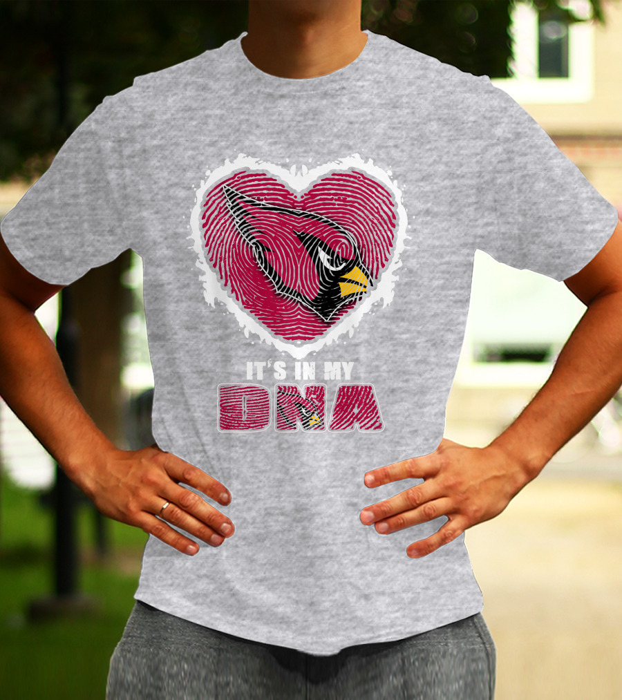 It's In My DNA Arizona Cardinals Heart T-Shirt