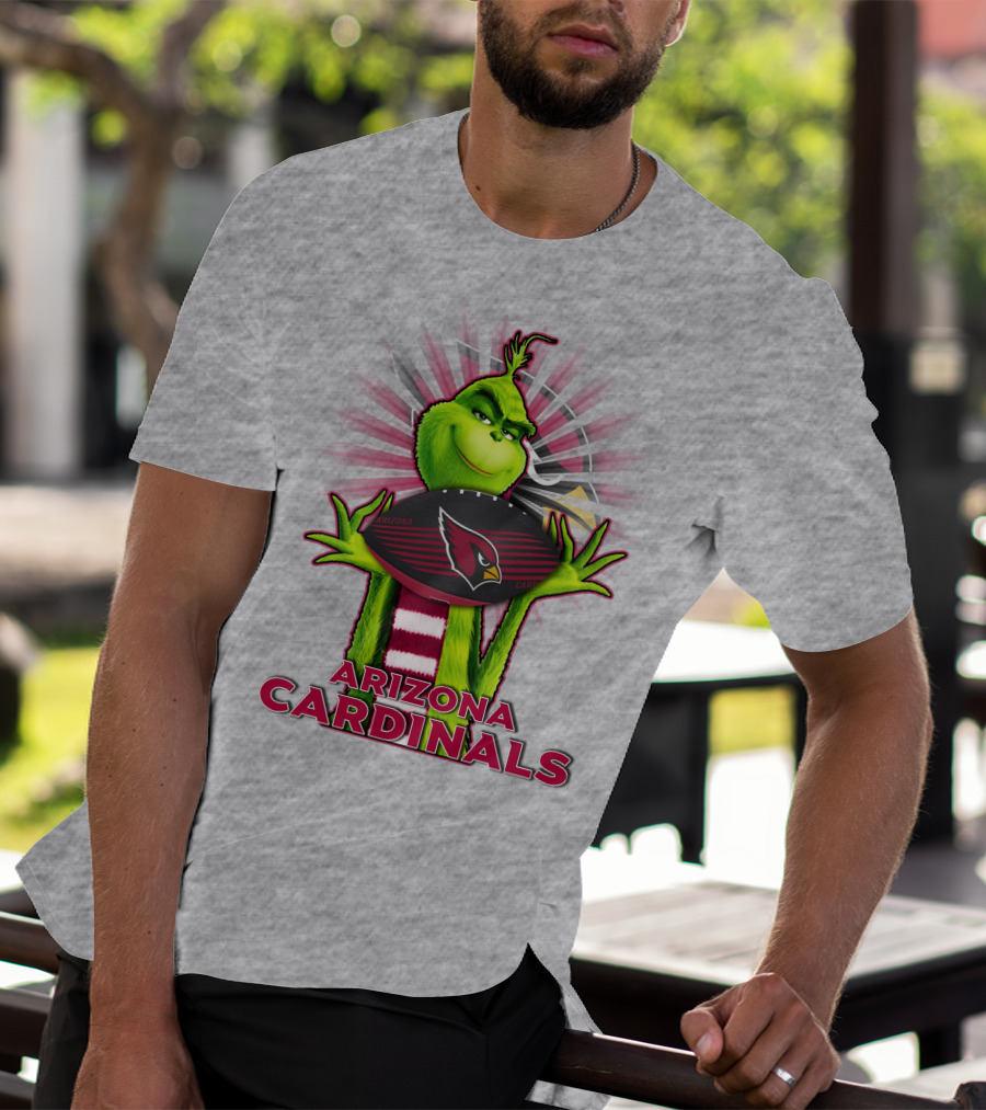 Grinch Holding Arizona Cardinals Football T-Shirt