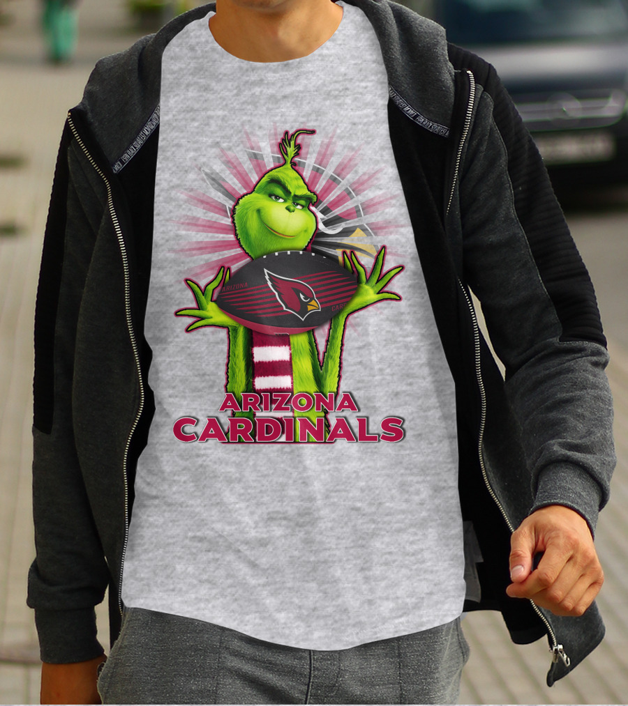 Grinch Holding Arizona Cardinals Football T-Shirt